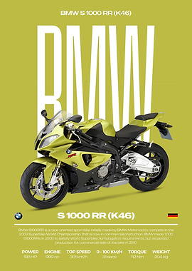 BMW S 1000 RR Motorcycle Poster
