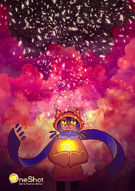Niko holding a glowing sun