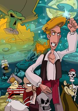 Monkey Island Characters in a Pirate Scene