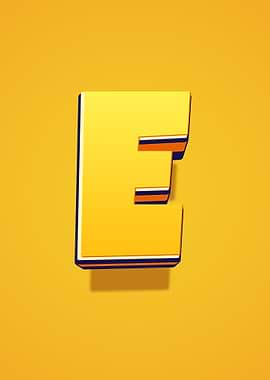 3D Yellow Letter E