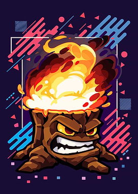 Angry Fiery Tree Stump