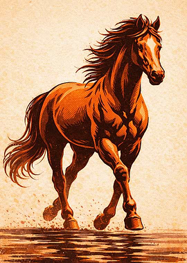 Running Horse Illustration