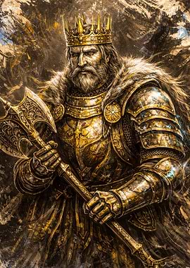 King with Golden Armor and Axe