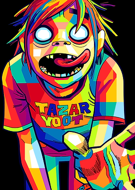 2-D from Gorillaz in Pop Art Style