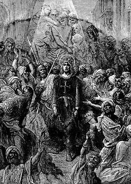 Saint Louis a Prisoner in Egypt Gustave Dore Crusades Engraving