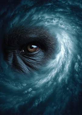 Gorilla Eye in a Storm