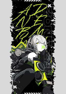 Anime Girl with Neon Gear