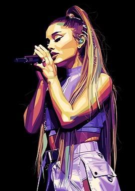 Ariana Grande Singing with Microphone
