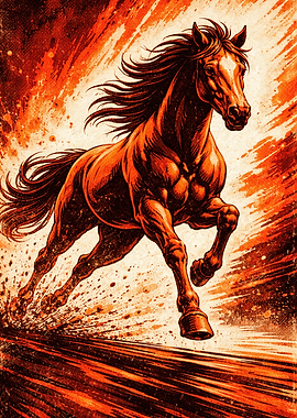 Fiery Horse Galloping