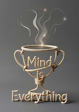 Mind Is Everything Conceptual Rope Typography Art
