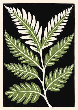 Green Fern Leaf Illustration