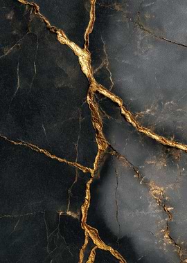 Black Marble with Gold Veins
