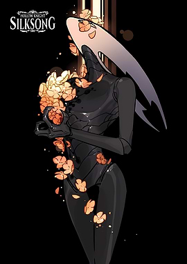 Hollow Knight Silksong Character with Flowers
