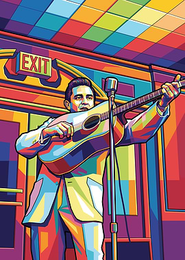 Johnny Cash Pop Art Portrait
