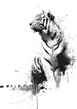 Watercolor Tiger Portrait