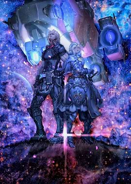 Sci-fi characters in space