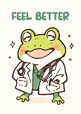 Doctor Frog Feel Better Card