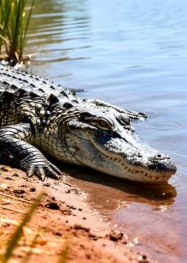 Alligator at the Water's Edge