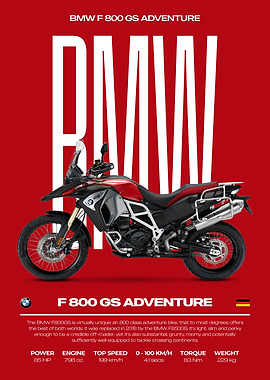 BMW F 800 GS Adventure Motorcycle Poster