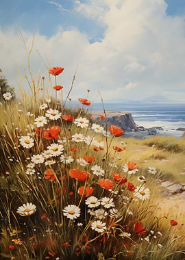 Coastal Wildflowers Ocean
