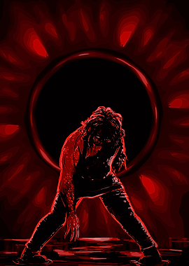 Dark Figure in Red Portal