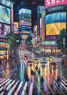 Neon Cityscape at Night