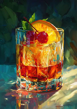 Oil Painting of a Cocktail