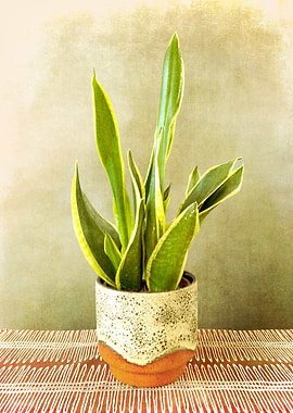 Snake Plant in a Retro 1970's German Pot