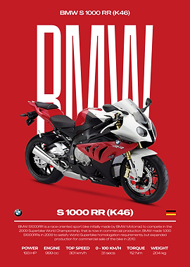 BMW S 1000 RR Motorcycle Poster
