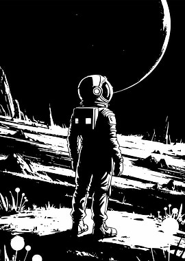 Astronaut on alien planet