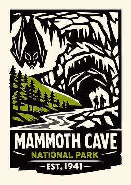 Mammoth Cave National Park Vintage Poster
