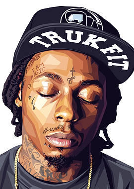 Lil Wayne Portrait with Trukfit Hat