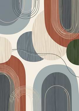Abstract Mid-Century Modern Geometric Art
