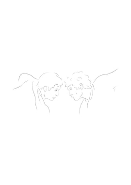 Shane Hollander and Ilya Rozanov line art Heated rivalry