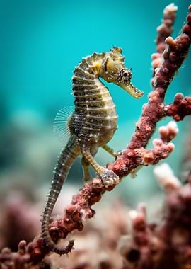 Seahorse on Coral