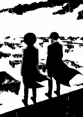 Two Brothers in black coats