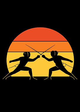 Fencers Fencing Duel