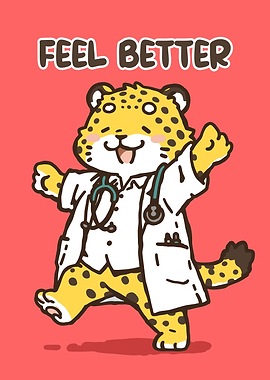 Cheetah Doctor Wishing Feel Better