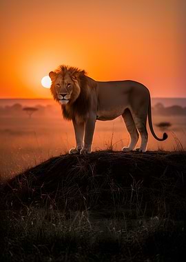 Majestic Lion at Sunrise