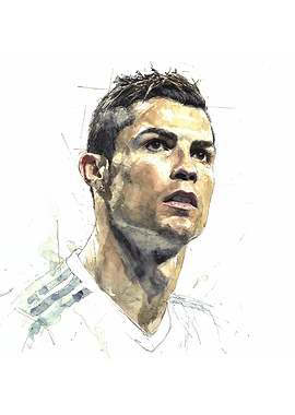 Cristiano Ronaldo Watercolor Portrait