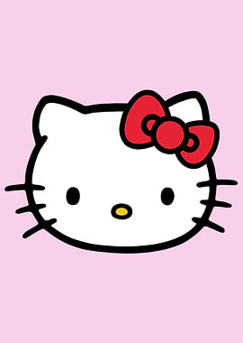 Hello Kitty Face with Red Bow