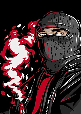 Person with Flare and Mask