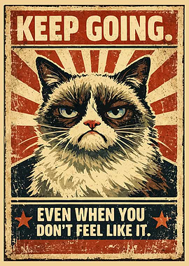 Grumpy Cat Keep Going Poster
