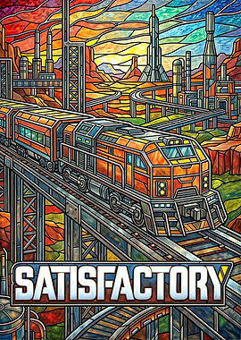 Satisfactory Game Art with Train