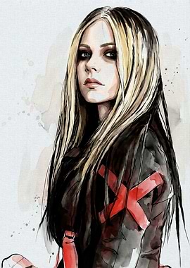 Avril Lavigne Watercolor Portrait