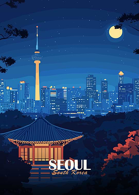 Seoul Cityscape at Night