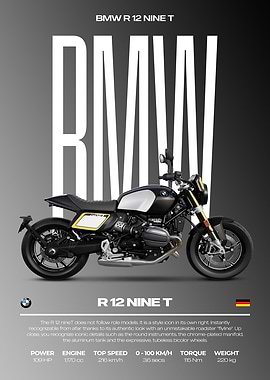 BMW R 12 Nine T Motorcycle Poster