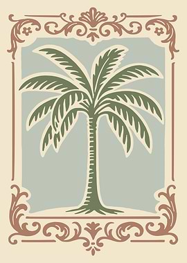 Palm Tree in Decorative Frame