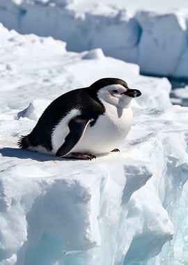 Chinstrap Penguin on Iceberg