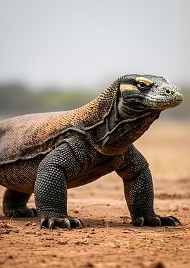 Komodo Dragon on Sandy Ground